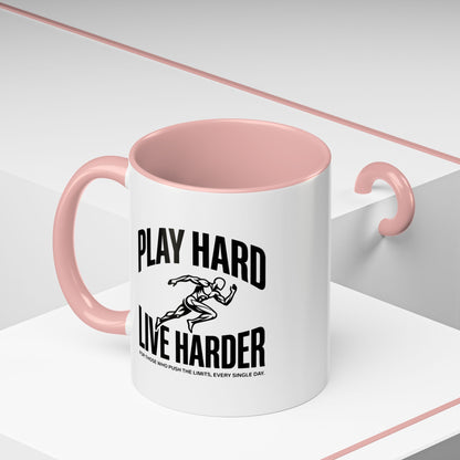Play Hard / Live Harder - Color Accent Mug