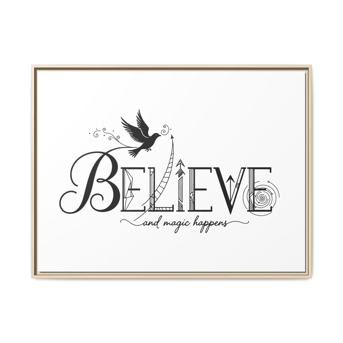 Believe and Magic Happens - Framed Canvas