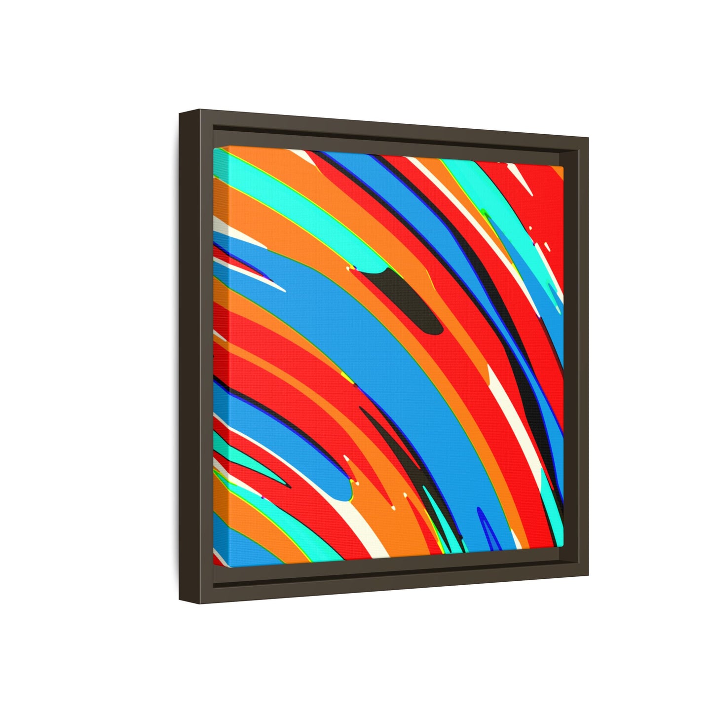 Abstract Rainbow Swirl Arc - Framed Canvas