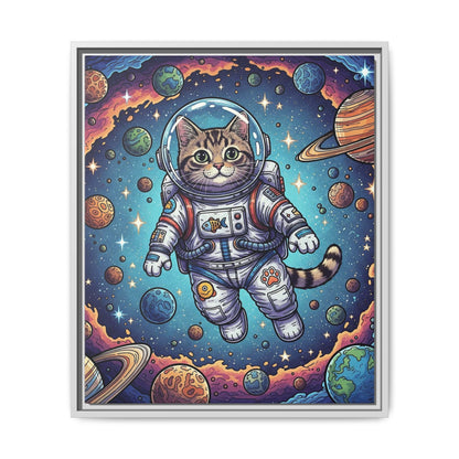 Astronaut Cat - Framed Canvas