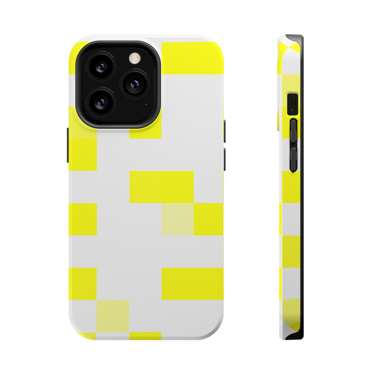 Yellow Pixel Grid -  Magnetic Phone Case