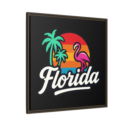 Florida Sunset Palm - Framed Canvas