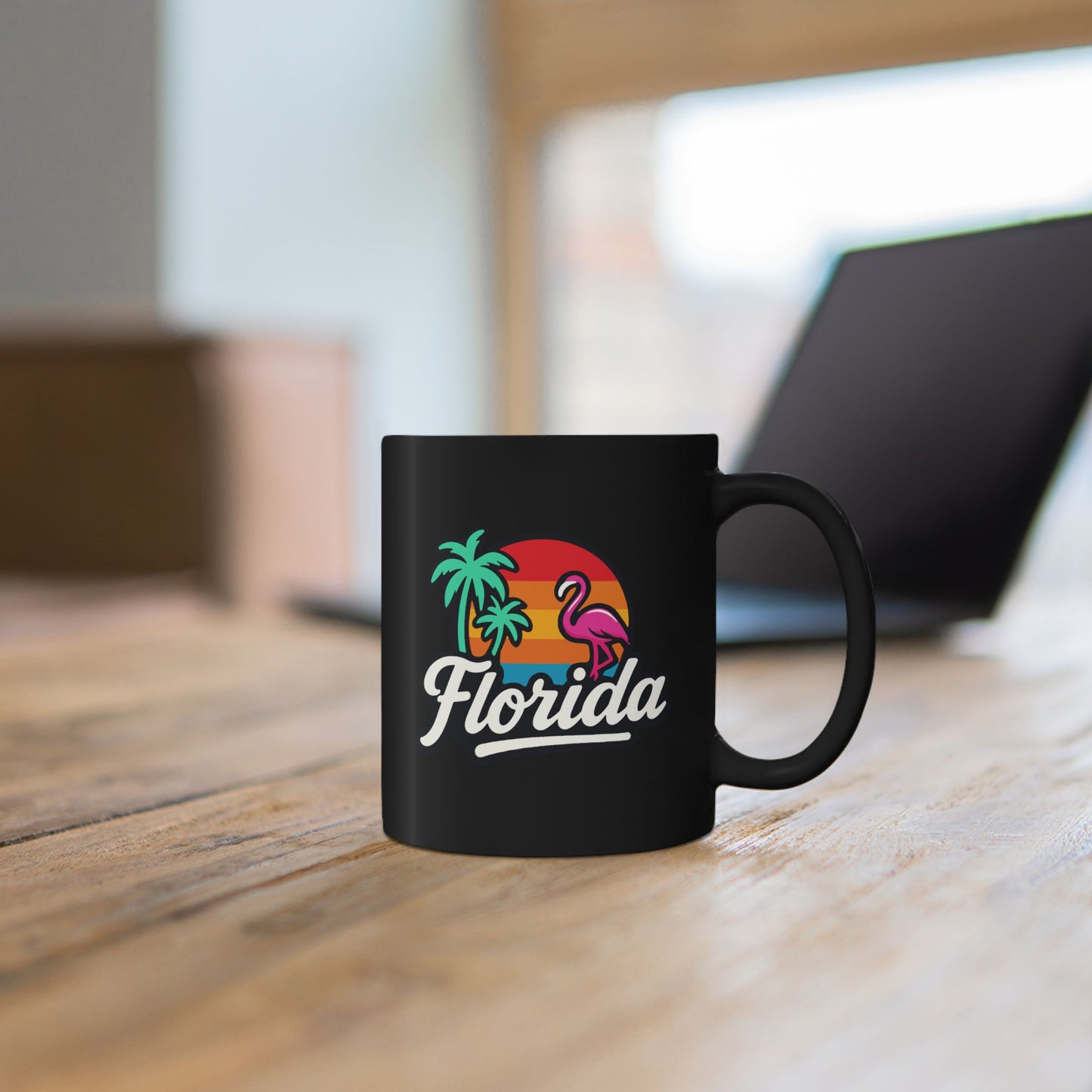 Florida Sunset Palm - Black Mug