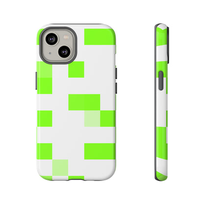Lime Green Pixel Grid - Phone Case