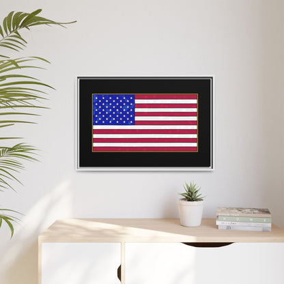 New Glory American Flag (Gold Edge Edition) - Framed Canvas