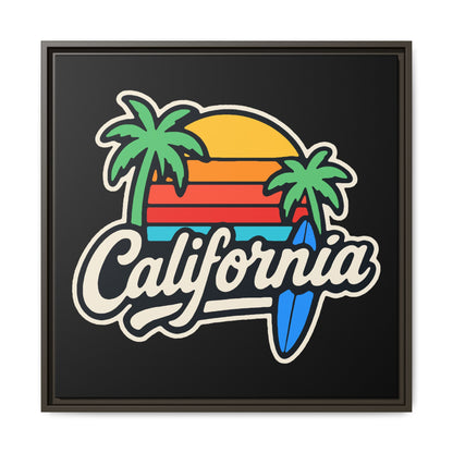California Sunset Canvas Art, Framed Wall Decor, Tropical Beach Vibe, Home & Office Decor, Gift for Beach Lovers, Summer Art