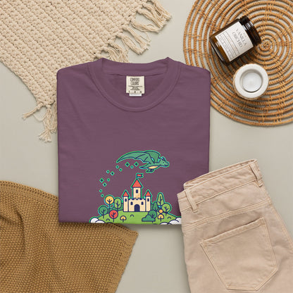 Floating Castle Dragon - Magical Fantasy Island - T-Shirt