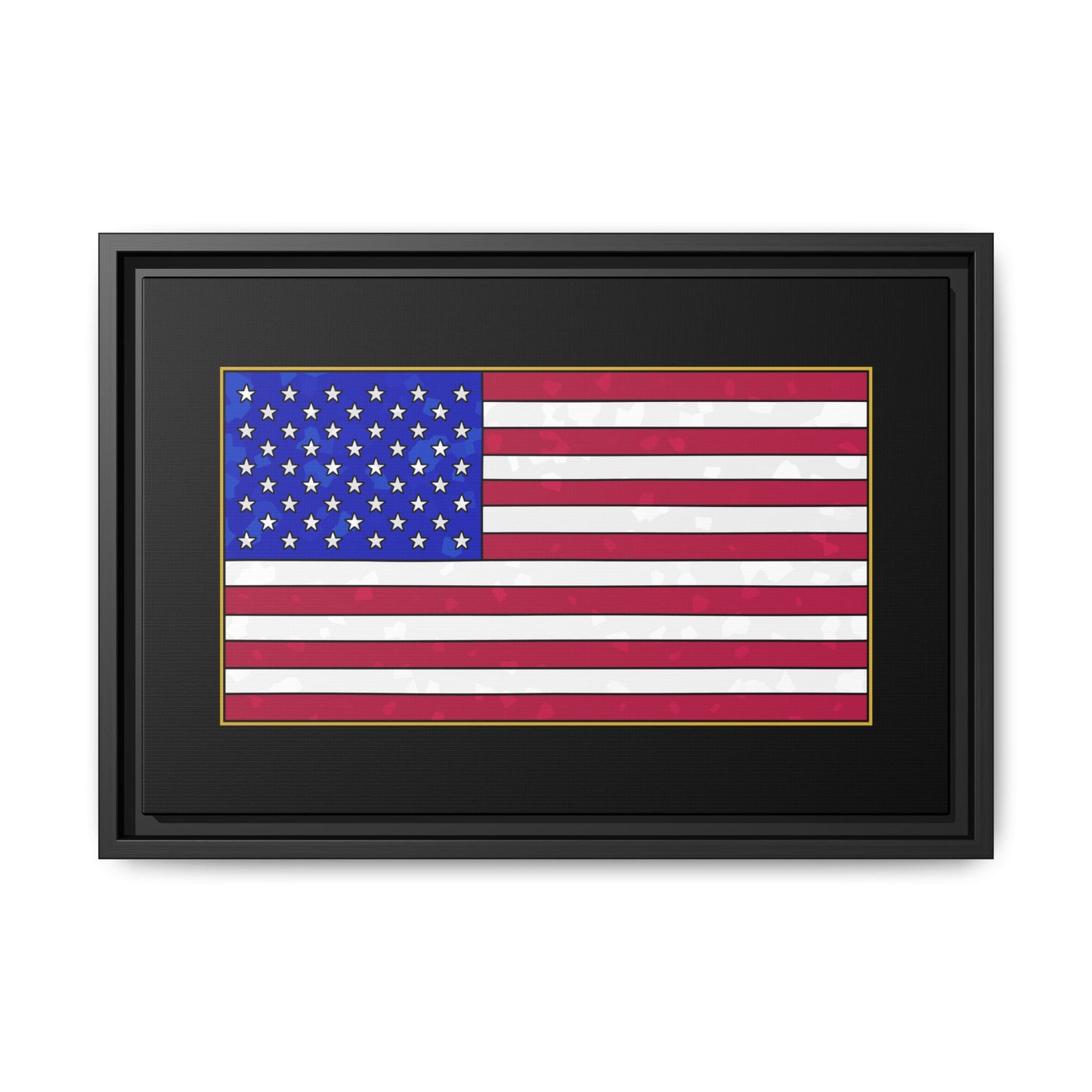 New Glory American Flag (Gold Edge Edition) - Framed Canvas