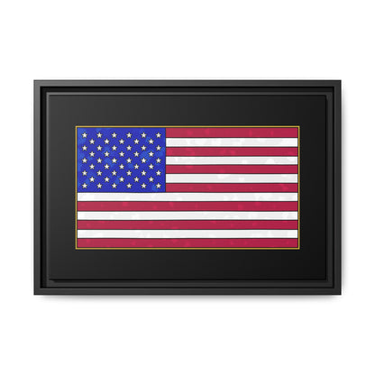 New Glory American Flag (Gold Edge Edition) - Framed Canvas