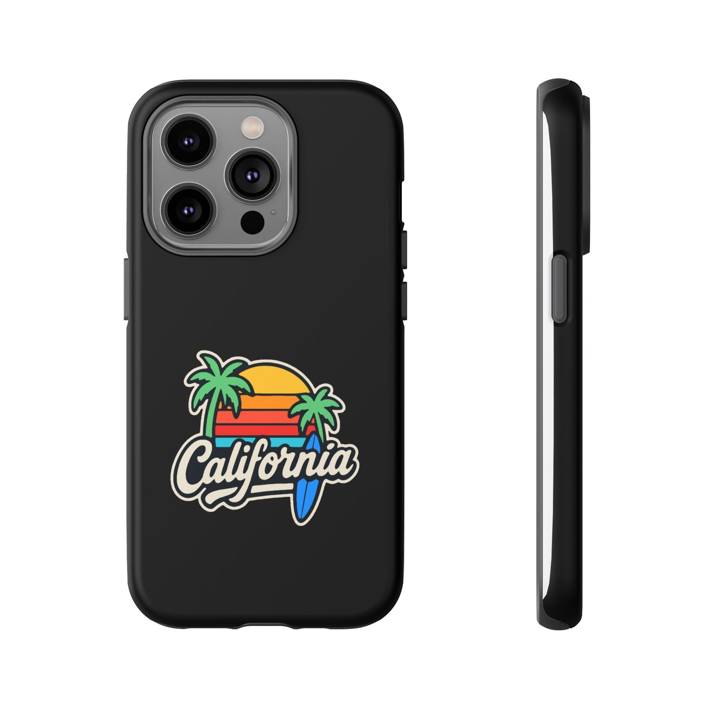California Sunset Phone Case, Tropical Cell Phone Cover, Beach Lover Gift, Summer Vibes Accessory, Surfing Decor, Personalized Case