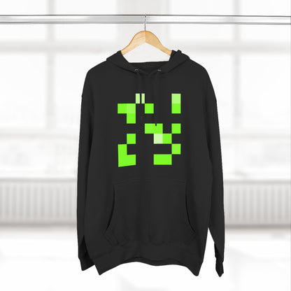 Lime Green Pixel Grid - Hoodie