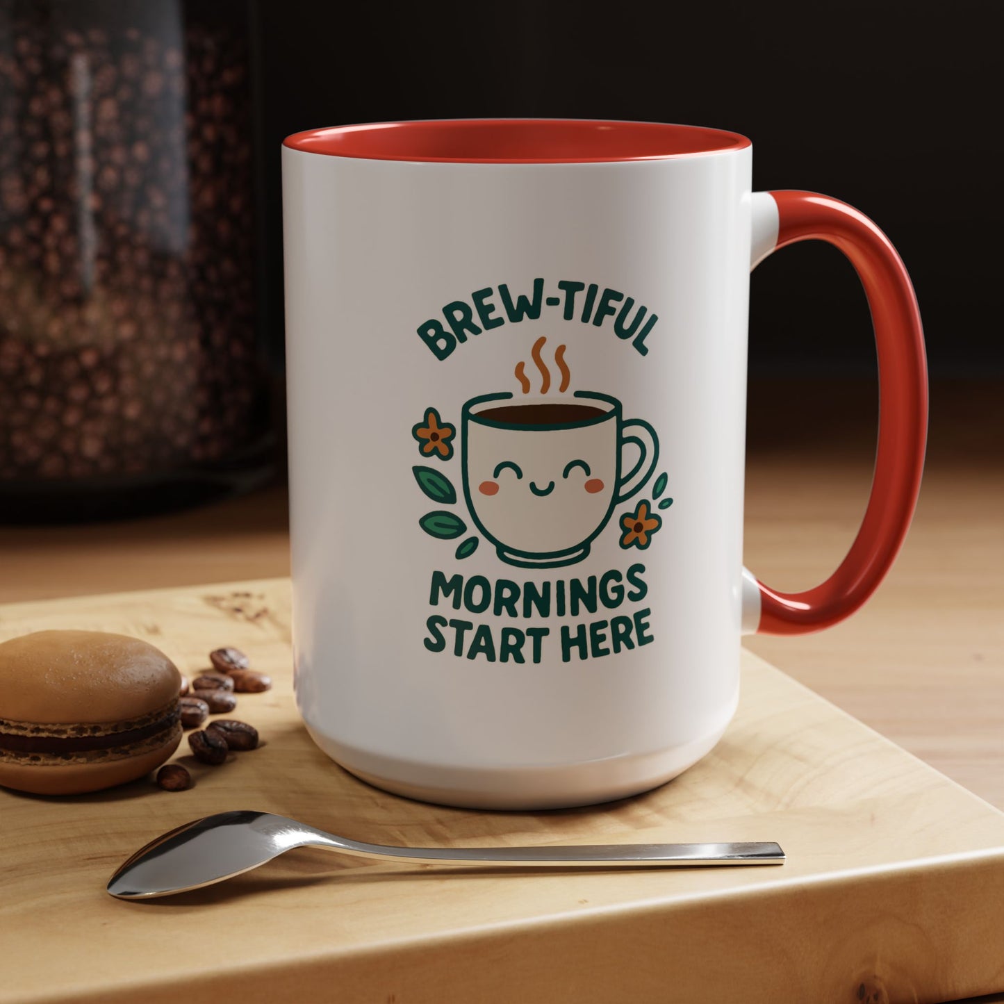 Brew-tiful Mornings Coffee Mug, Cute Coffee Cup for Morning Rituals, Perfect Gift for Coffee Lovers, Birthdays, Home Decor