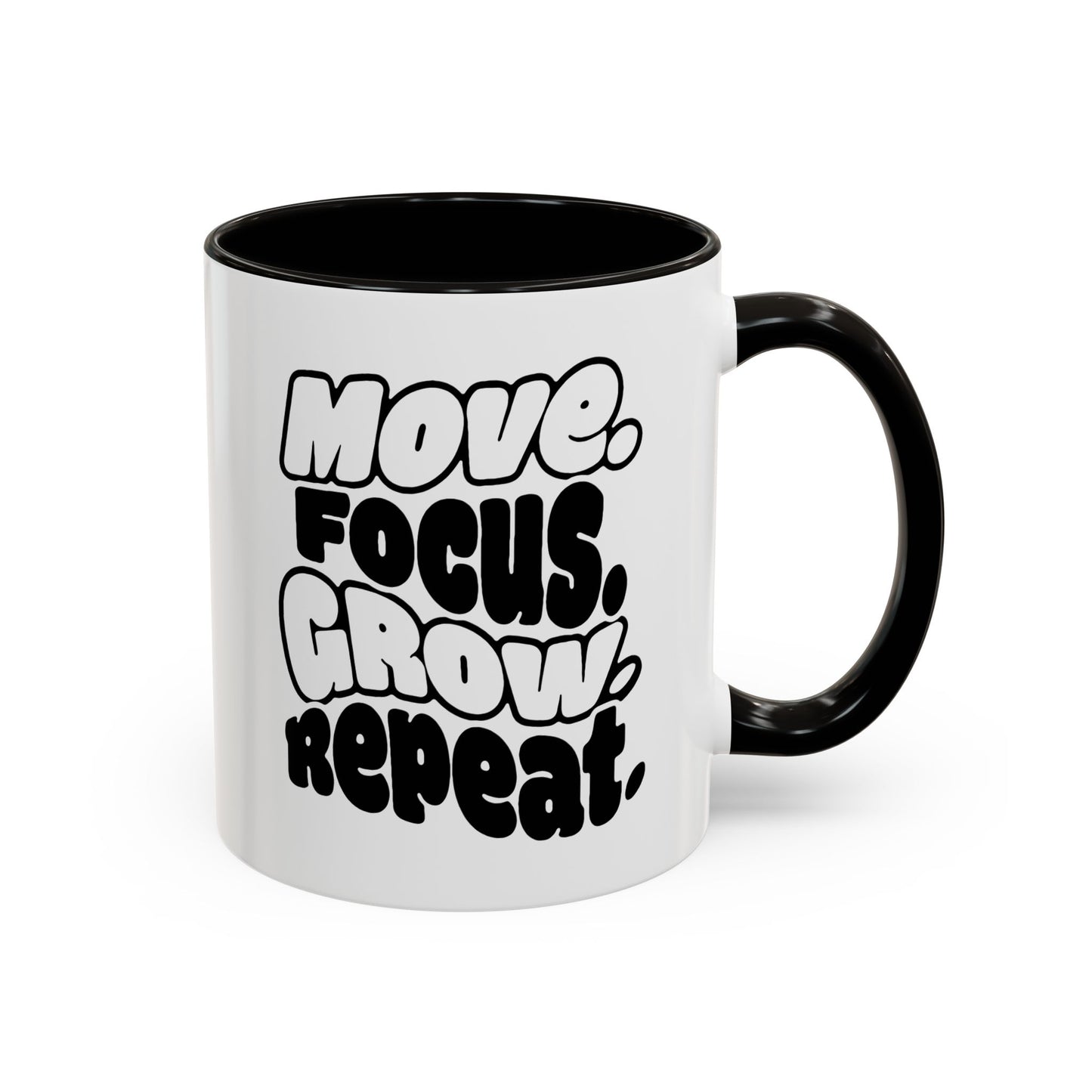 Move. Focus. Grow. Repeat. - Colorful Mug