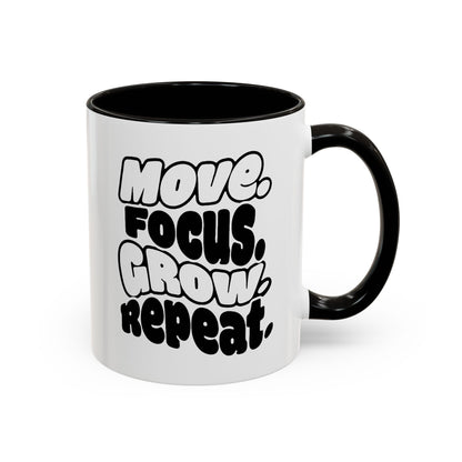 Move. Focus. Grow. Repeat. - Colorful Mug