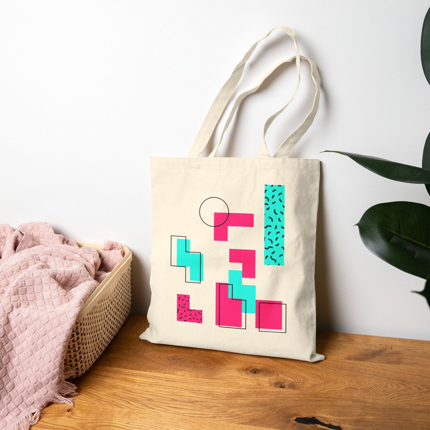 Retro Geometric Vibes - Tote Bag