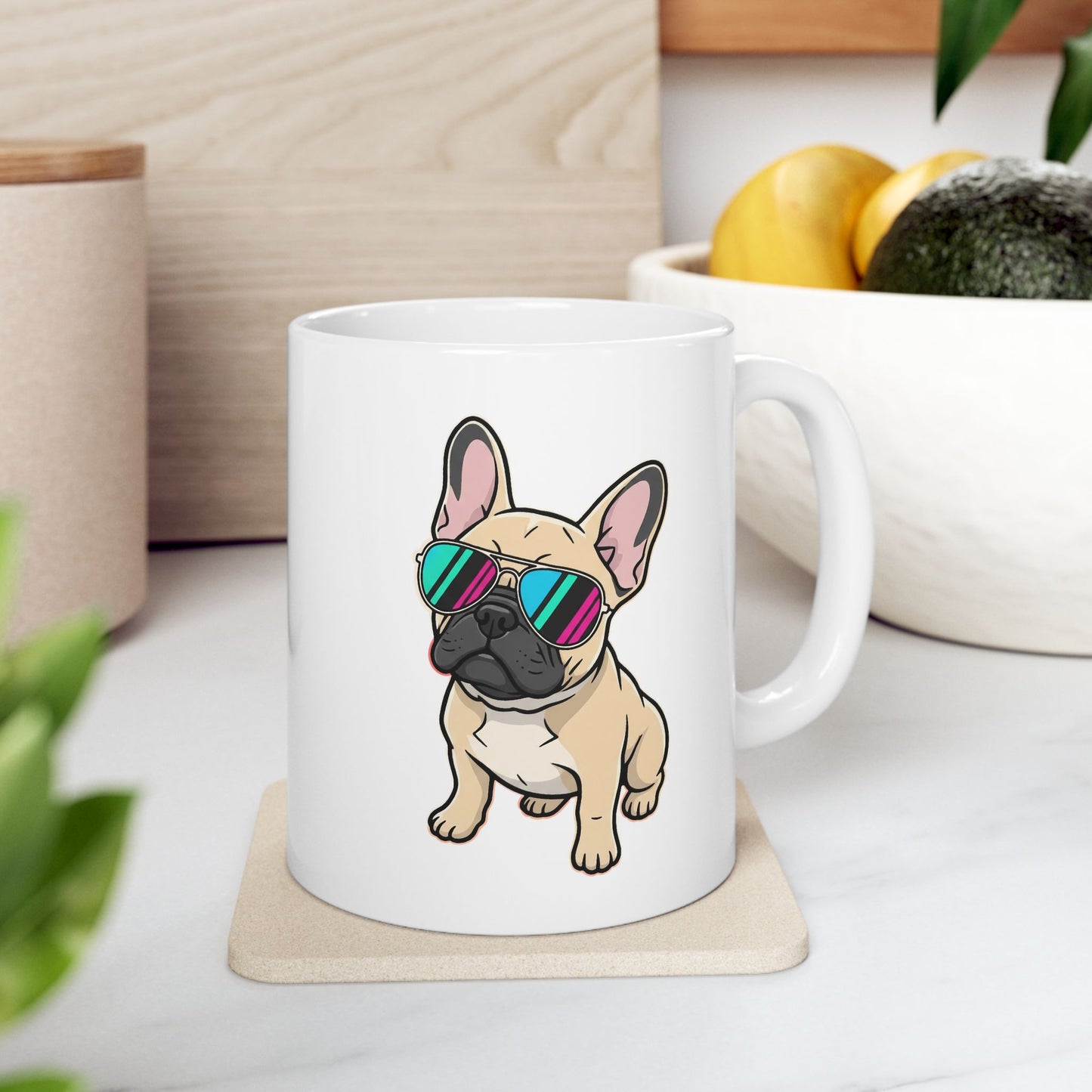 French Bulldog with Sunglasses - Mug