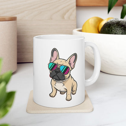 French Bulldog with Sunglasses - Mug