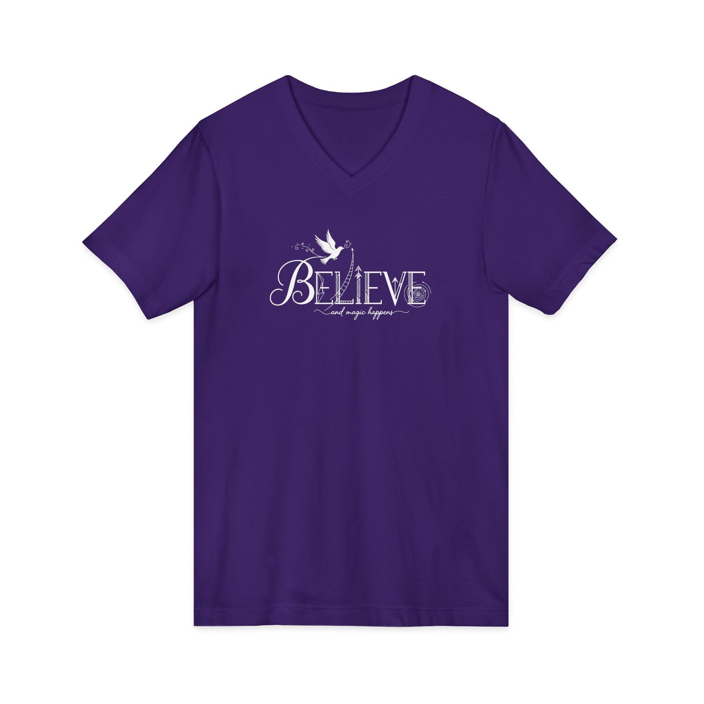 Believe and Magic Happens - V-Neck Tee