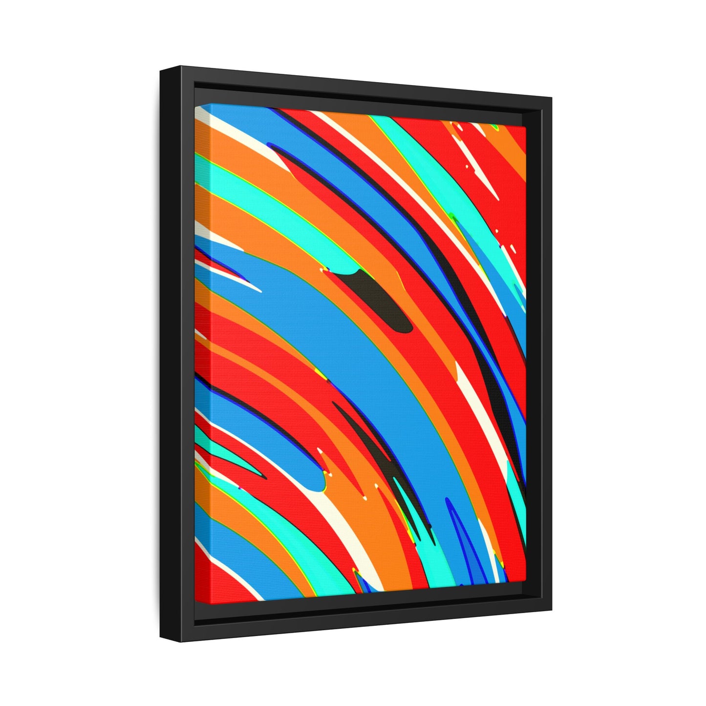 Abstract Rainbow Swirl Arc - Framed Canvas
