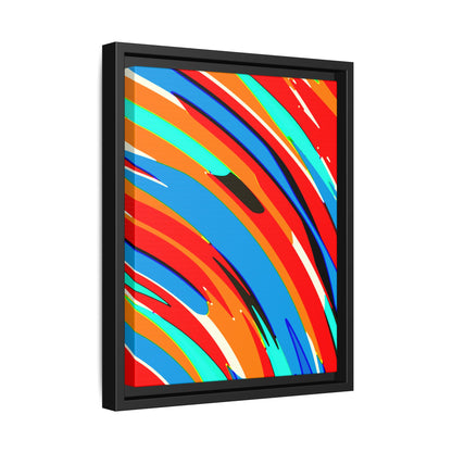 Abstract Rainbow Swirl Arc - Framed Canvas