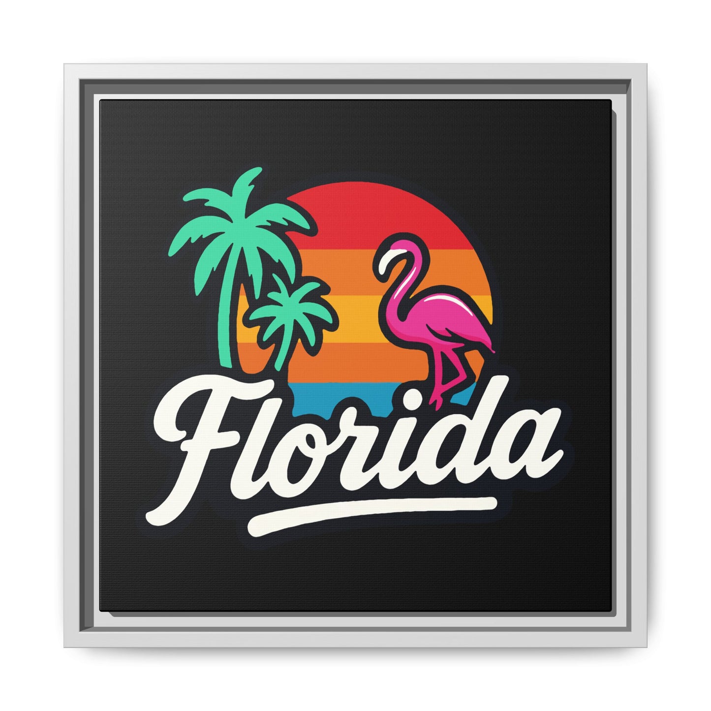 Florida Sunset Palm - Framed Canvas