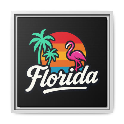 Florida Sunset Palm - Framed Canvas