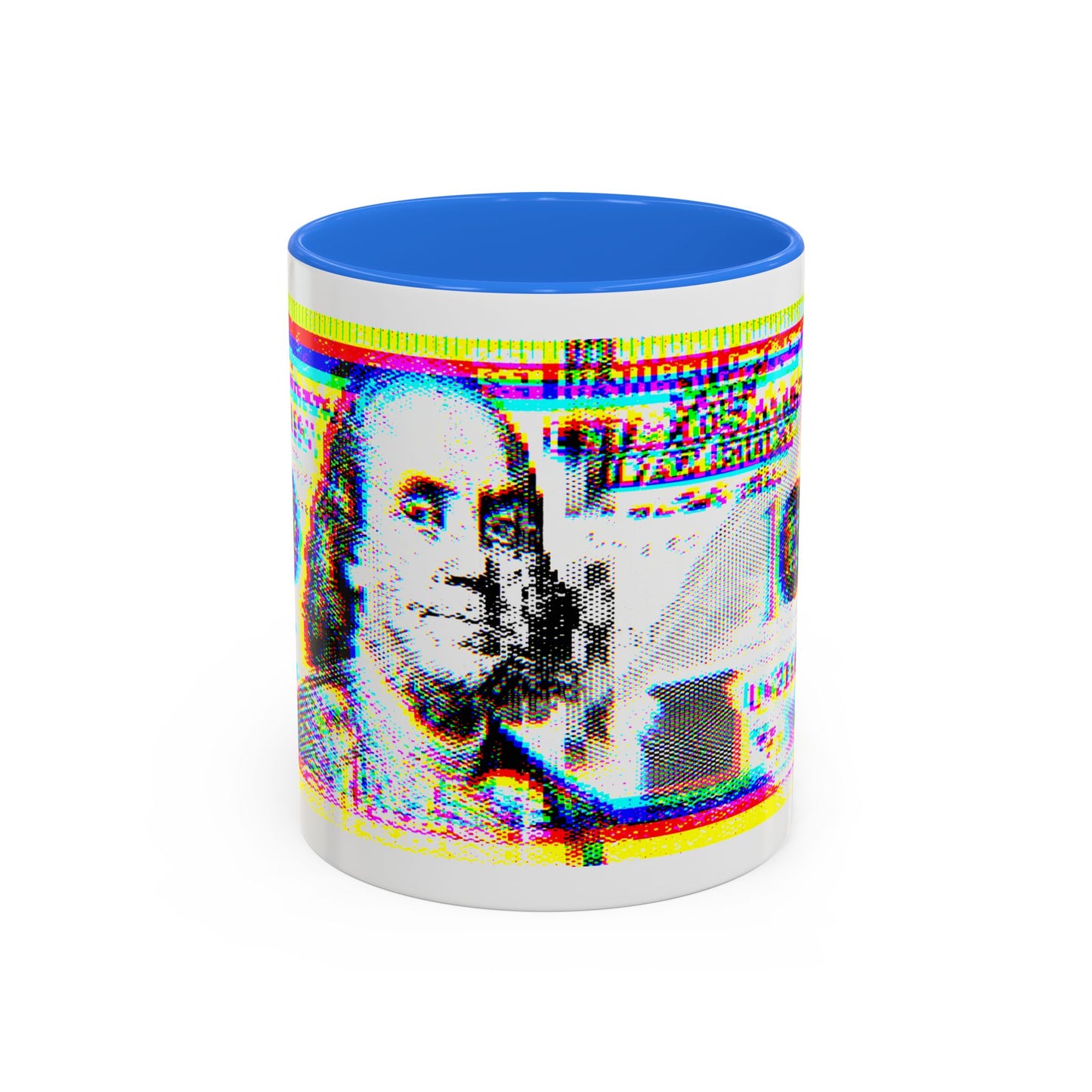 100 Dollars Bill - Neon Color Explosion - Color Accent Mug