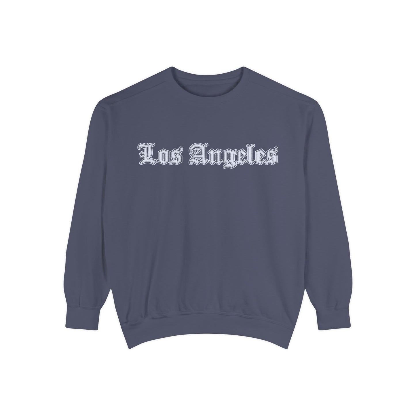 Los Angeles Unisex Garment-Dyed Sweatshirt - Vintage Look, Cozy Gift, Casual Style for All Seasons, Perfect for Travel, Souvenir - Silver Edition