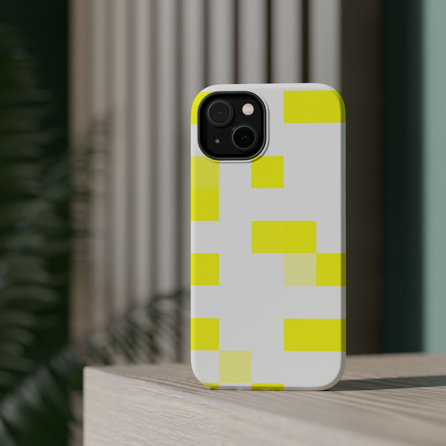 Yellow Pixel Grid -  Magnetic Phone Case
