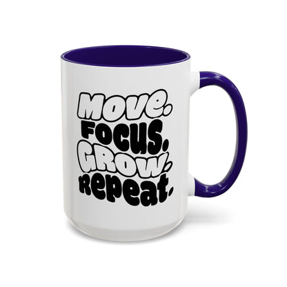 Move. Focus. Grow. Repeat. - Colorful Mug