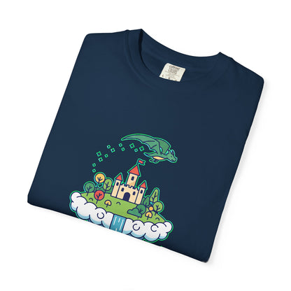 Floating Castle Dragon - Magical Fantasy Island - T-Shirt