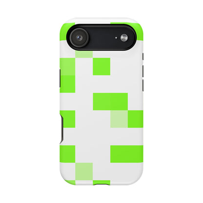 Lime Green Pixel Grid - Magnetic Phone Case
