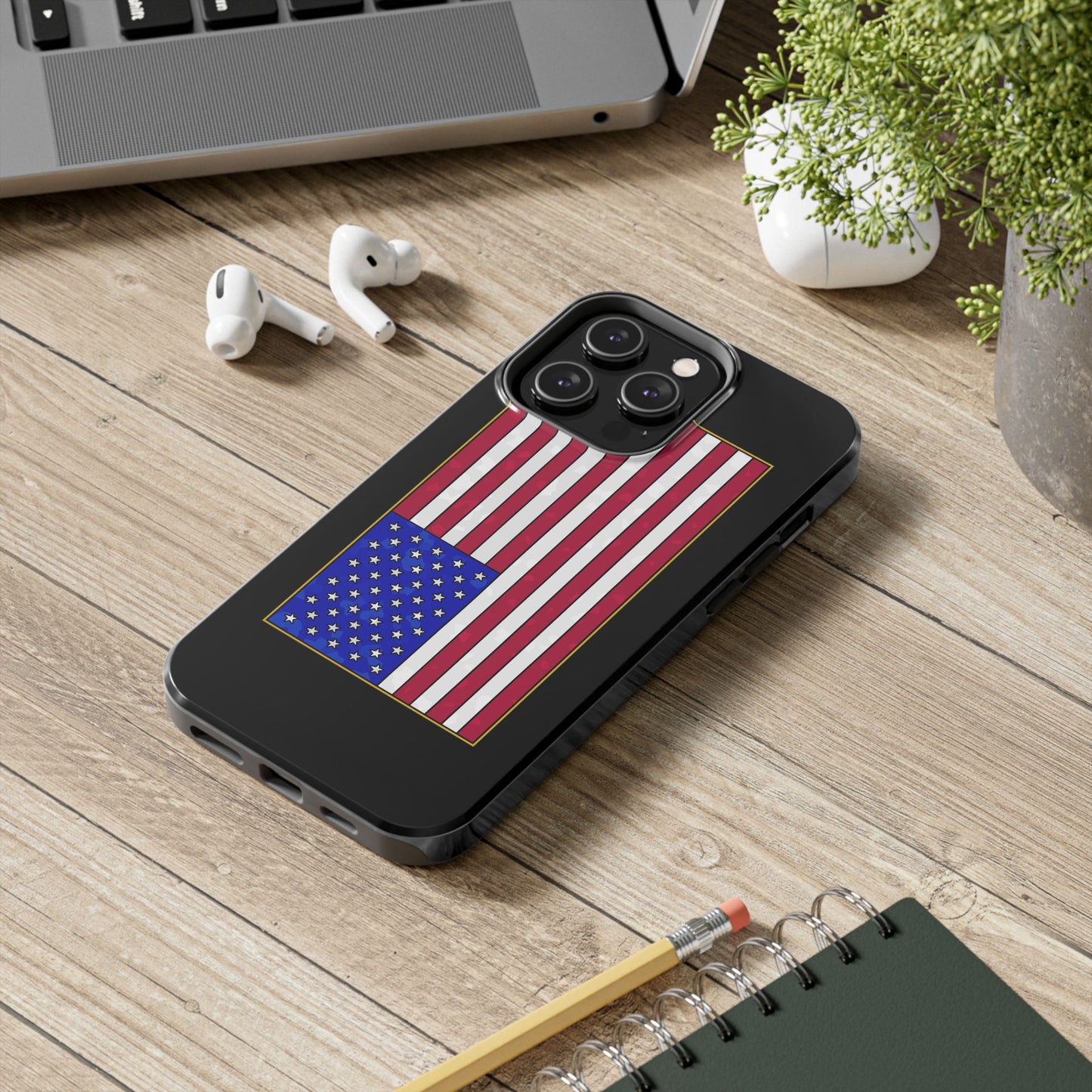 New Glory American Flag (Gold Edge Edition) - Phone Case