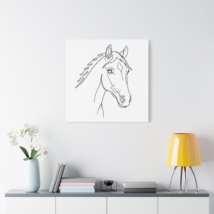 Horse Portrait Sketch - Canvas