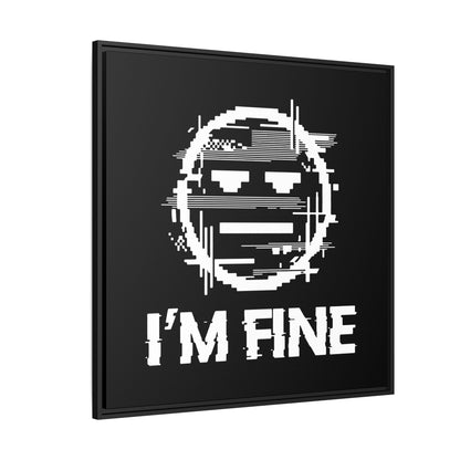 I’m Fine Glitched Smiley - Framed Canvas
