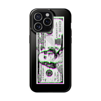 100 Dollars Bill - Green/Magenta Glitch - Magnetic Phone Case