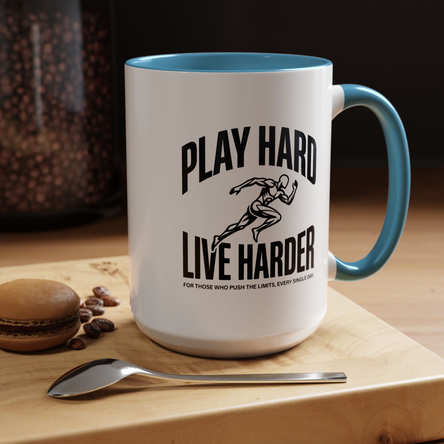 Play Hard / Live Harder - Color Accent Mug