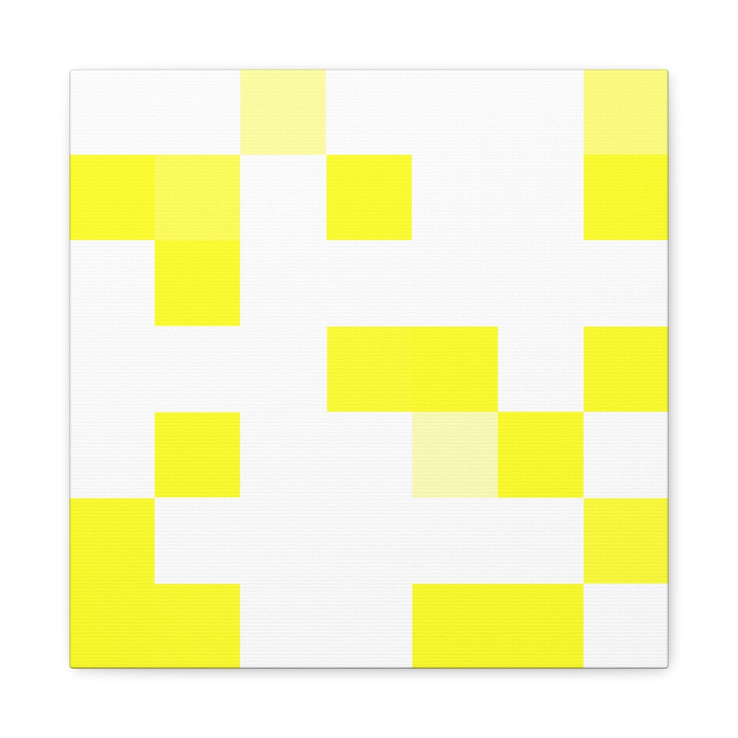 Yellow Pixel Grid - Canvas