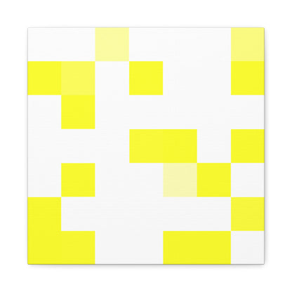 Yellow Pixel Grid - Canvas