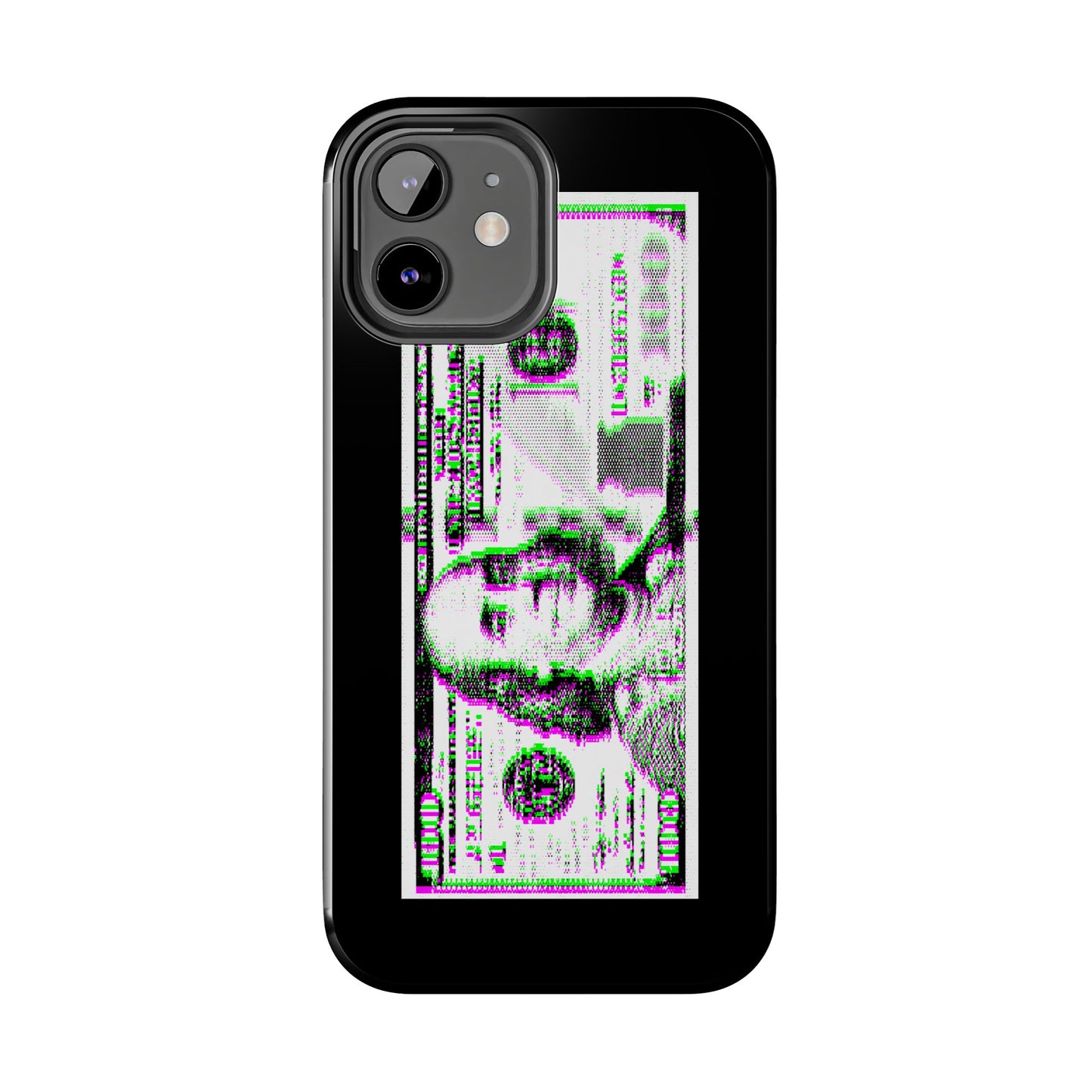 100 Dollars Bill - Green/Magenta Glitch - Phone Case
