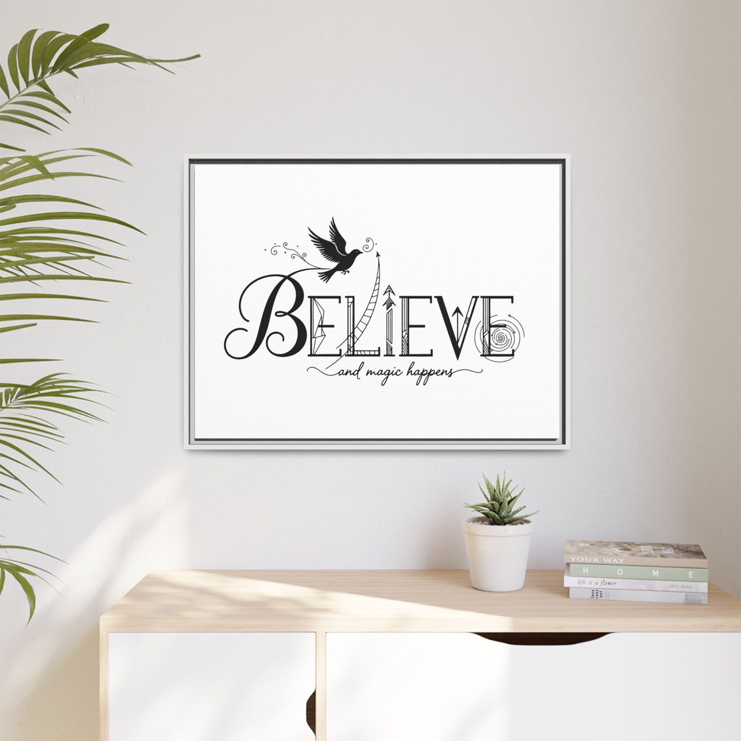 Believe and Magic Happens - Framed Canvas