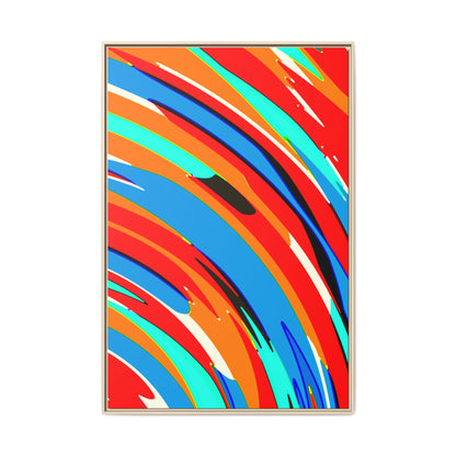 Abstract Rainbow Swirl Arc - Framed Canvas