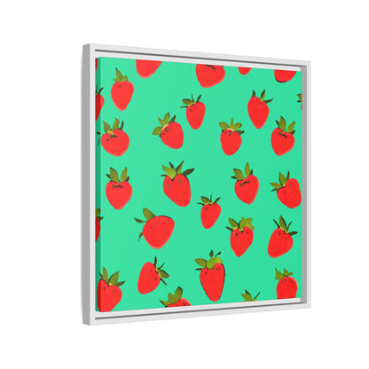 Strawberry Pattern - Framed Canvas