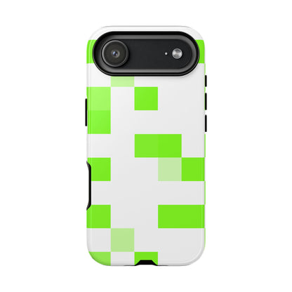 Lime Green Pixel Grid - Phone Case