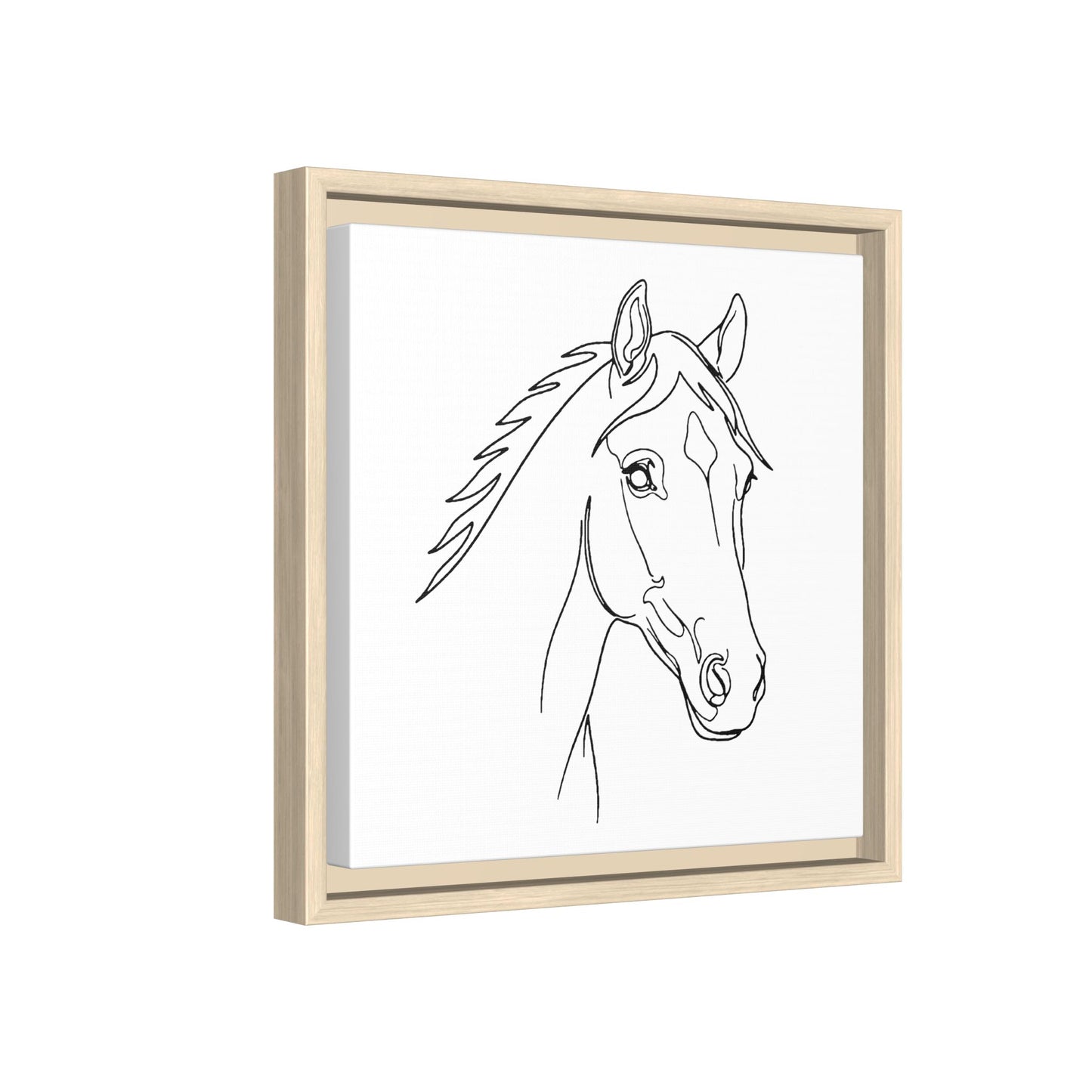 Horse Portrait Sketch - Framed Canvas