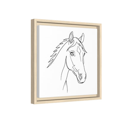 Horse Portrait Sketch - Framed Canvas