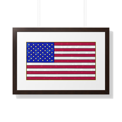 New Glory American Flag (Gold Edge Edition) - Framed Poster
