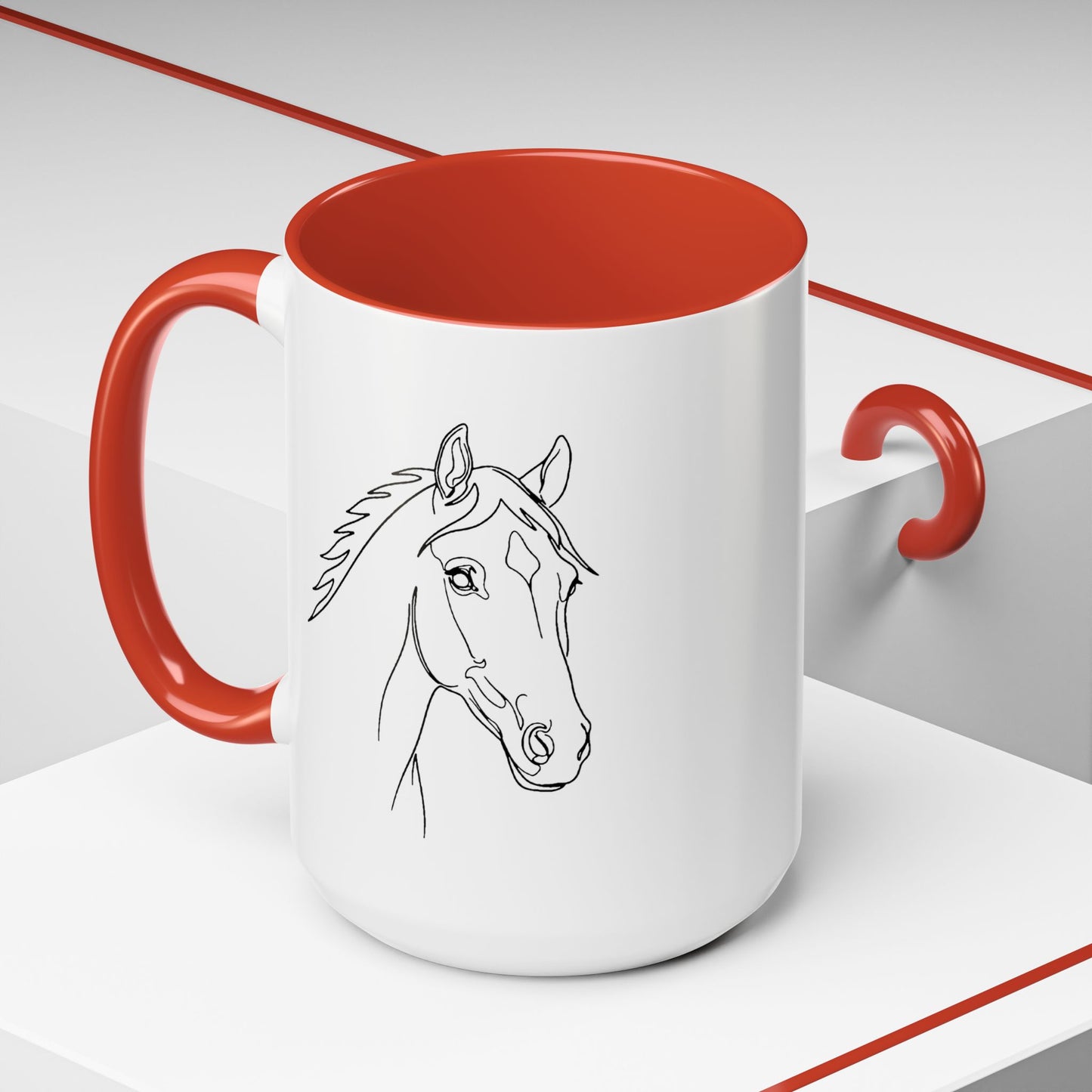Horse Portrait Sketch - Color Accent Mug