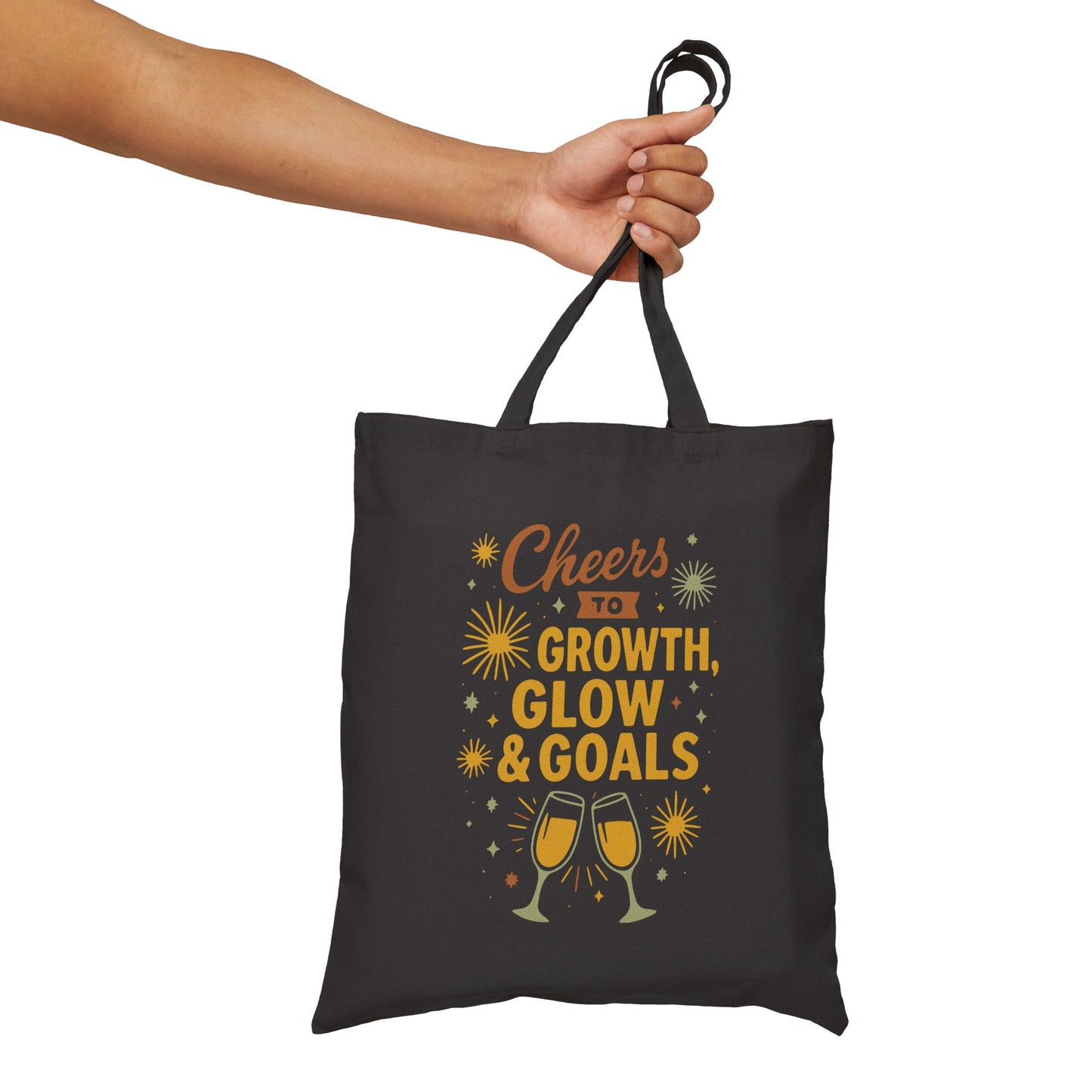 Cheers to Growth, Glow & Goals - Canvas Tote Bag