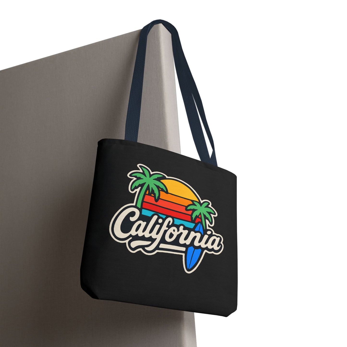 California Retro Tote Bag - Beach Vibes, Summer Accessory, Travel Bag, Gift for Friends, Eco-Friendly Shopping